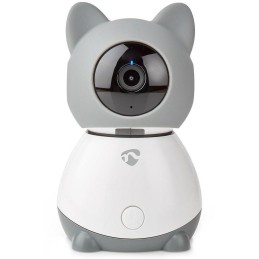 NEDIS IP kamera/ Wi-Fi/ vnitřní/ 1080p/ Micro SD/ Cloud/ snímač pohybu/ náklon/ noční vidění/ Android/ iOS/ šedo-bílá