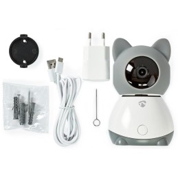 NEDIS IP kamera/ Wi-Fi/ vnitřní/ 1080p/ Micro SD/ Cloud/ snímač pohybu/ náklon/ noční vidění/ Android/ iOS/ šedo-bílá