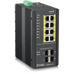 Zyxel RGS200-12P, 12 Port managed PoE Switch, 240 Watt PoE, DIN Rail, IP30, 12-58V DC
