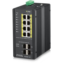 Zyxel RGS200-12P, 12 Port managed PoE Switch, 240 Watt PoE, DIN Rail, IP30, 12-58V DC