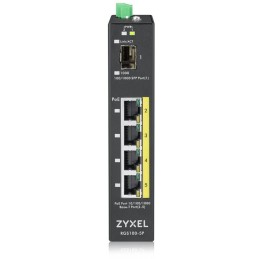 Zyxel RGS100-5P, 5  Port unmanaged PoE Switch, 120 Watt PoE, DIN Rail, IP30, 12-58V DC