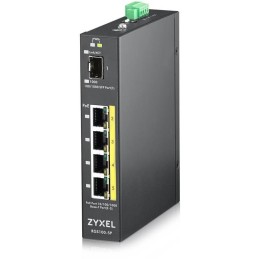 Zyxel RGS100-5P, 5  Port unmanaged PoE Switch, 120 Watt PoE, DIN Rail, IP30, 12-58V DC