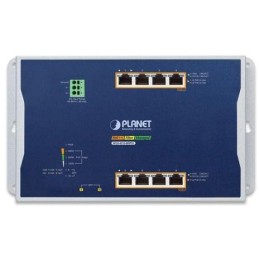 Planet WGS-4215-8HP2S plochý L4 switch, 8x1Gb, 2x1Gb SFP, 4+4 PoE 802.3at/bt 360W, 48-56VDC, -40~75°C, IP30, fanless