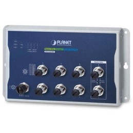 Planet WGS-5225-8MT plochý L3 switch, 8x1Gb M12, 9-48VDC, -40~75°C, IP40, fanless