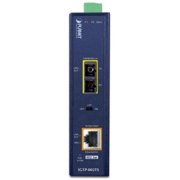 Planet IGTP-802TS konvertor RJ45/SC, 1Gbps, PoE injektor 802.3at, -40 až 75 st.C, IP30, SM s SC, 12-48VDC
