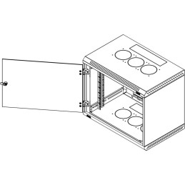 Triton 19' rozvaděč jednodílný 15U/600mm vylamovací otvor pro ventilátor RAL7035