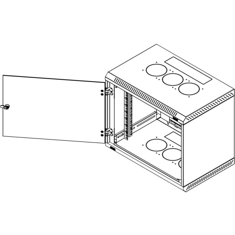 Triton 19' rozvaděč jednodílný 15U/600mm vylamovací otvor pro ventilátor RAL7035