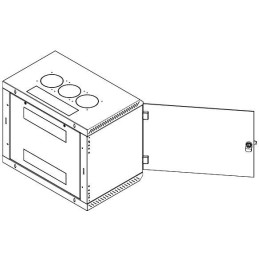 Triton 19' rozvaděč jednodílný 15U/600mm vylamovací otvor pro ventilátor RAL7035