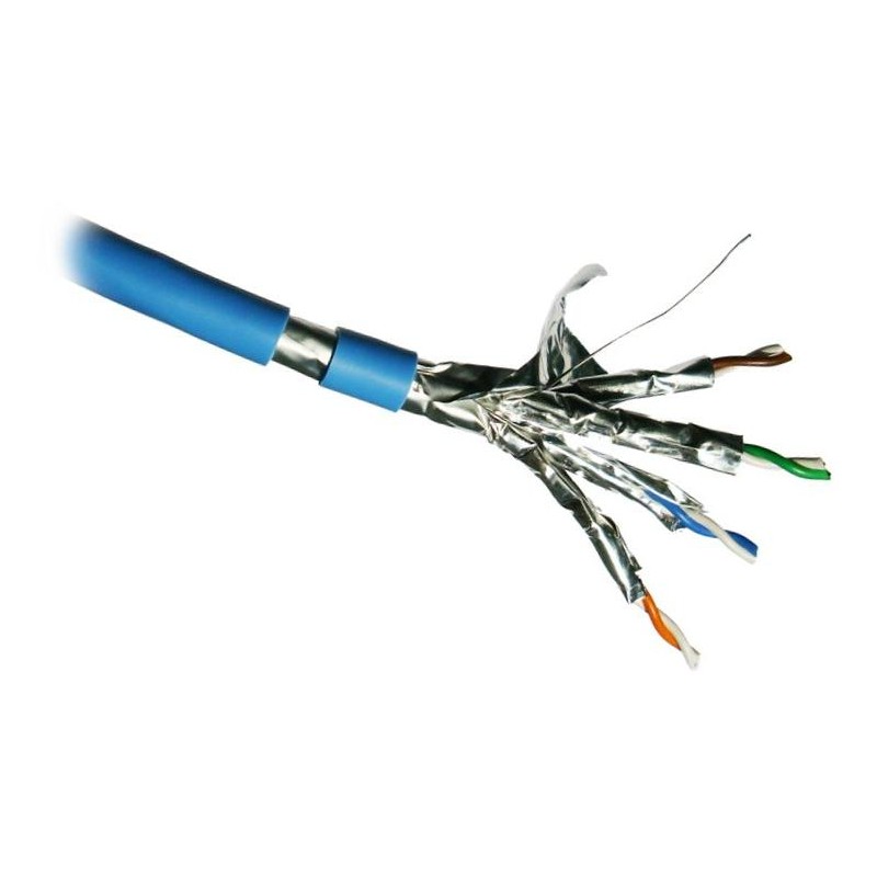 DATACOM F/FTP drát CAT6A  LSOH Eca 500m cívka, plášť modrý
