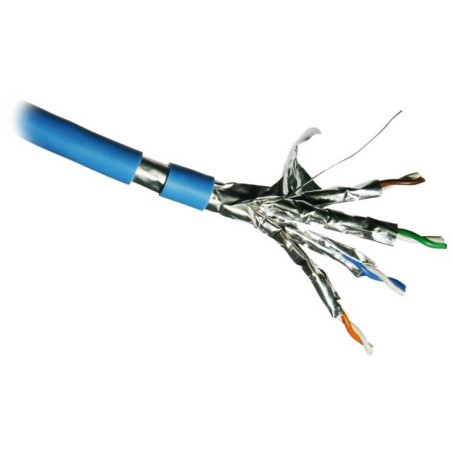 DATACOM F/FTP drát CAT6A  LSOH Eca 500m cívka, plášť modrý
