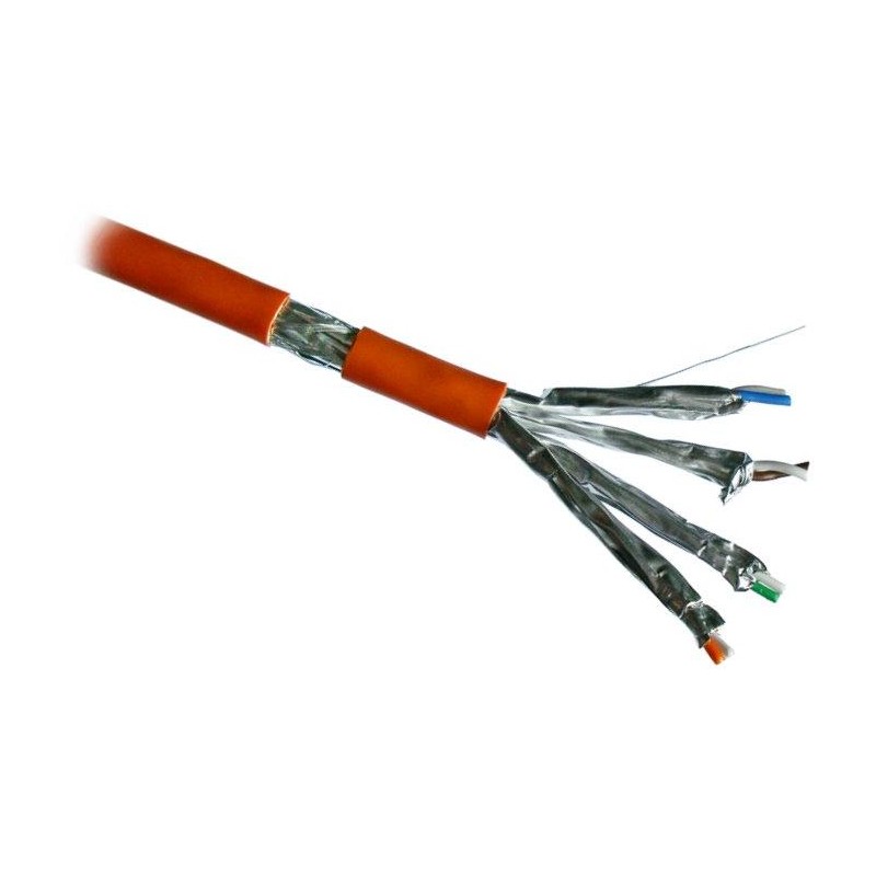 DATACOM S/FTP drát CAT7  LSOH Eca 500m cívka, plášť oranžový
