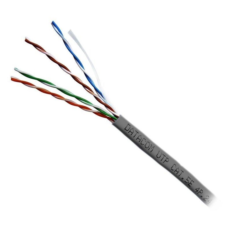 DATACOM UTP lanko CAT5E  PVC 100m šedý