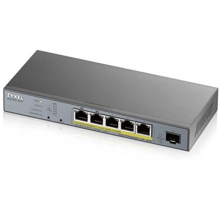 ZyXEL GS1350-6HP, 6 Port managed CCTV PoE switch, long range, 60W, 802.3BT (1 year NCC Pro pack license bundled)