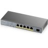 ZyXEL GS1350-6HP, 6 Port managed CCTV PoE switch, long range, 60W, 802.3BT (1 year NCC Pro pack license bundled)