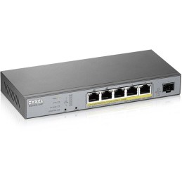ZyXEL GS1350-6HP, 6 Port managed CCTV PoE switch, long range, 60W, 802.3BT (1 year NCC Pro pack license bundled)