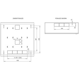 Solarix rozvaděč LC-18 LITE s lištami 3U a 4U, 540x540x180mm, šedý RAL7035