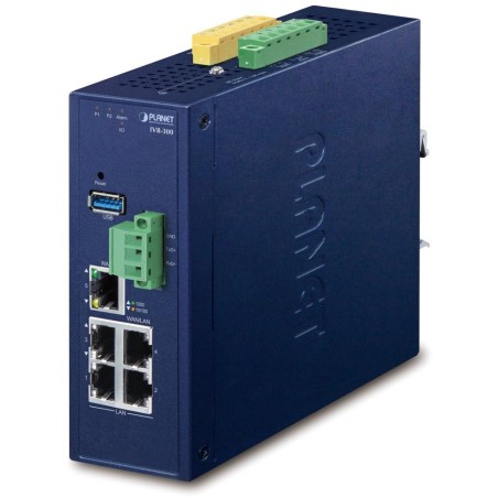 Planet IVR-300 Enterprise router/FW VPN/VLAN/QoS/HA/AP kontroler, 2xWAN(SD-WAN), 3xLAN, IP30, -40/75st, 9-54VDC