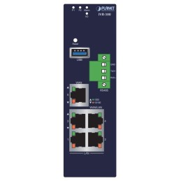 Planet IVR-300 Enterprise router/FW VPN/VLAN/QoS/HA/AP kontroler, 2xWAN(SD-WAN), 3xLAN, IP30, -40/75st, 9-54VDC