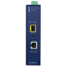 Planet IGT-900-1T1S IP30 průsmyslový konvertor 1x 1000Base-T, 1x SFP port, SNMP, VLAN, -40až+75st, 9-48VDC