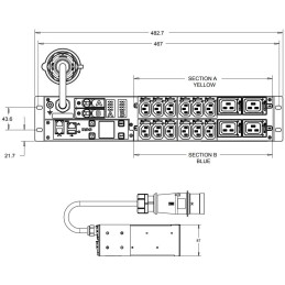EATON ePDU: Řízené IEC - 2U, In: 309 32A 1P - Out: 12x C13, 4x C19