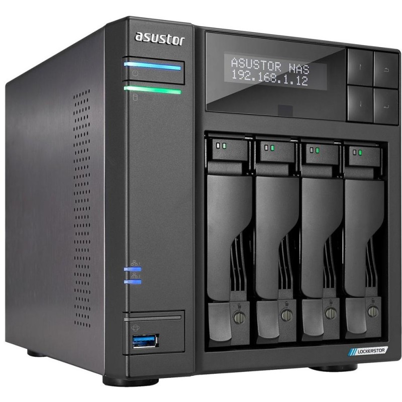 Asustor NAS AS6704T / 4x 2,5"/3,5" SATA III/ Celeron N5105 2.0 GHz/ 4GB/ 2x 2.5GbE/ 4x M.2/ PCIe / 2x USB 3.2/ HDMI+IR