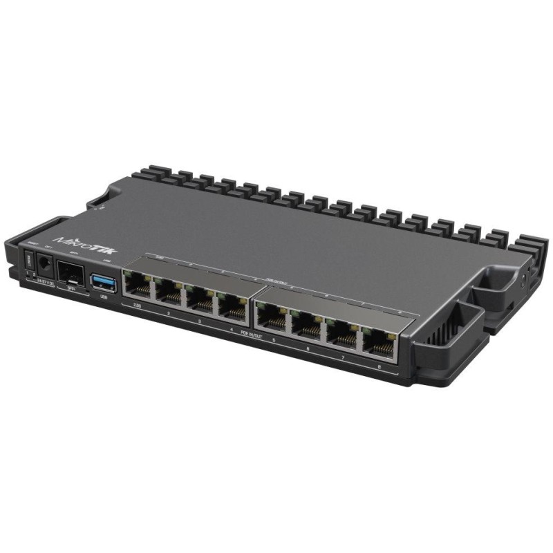 MikroTik RouterBOARD RB5009UPr+S+IN, 4x 1,4 GHz, 7x GbE PoE+, 1x 2,5 GbE PoE+, USB 3.0, SFP+, L5