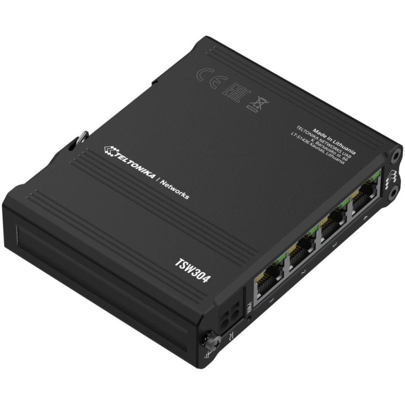 Teltonika průmyslový nemanažovaný switch na DIN lištu TSW304 4port 10/100/1000M