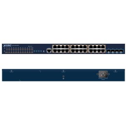 Planet SGS-6310-24P4X L3 switch, 24x1Gb, 4x10Gb SFP+, 24x PoE 802.3at 370W, HW/IP stack, VSF/Cluster