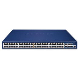 Planet SGS-6310-48P6XR L3 switch, 48x1Gb, 6x10Gb SFP+, 48x PoE 802.3at 740W, HW/IP stack, 2x power-in, VSF/Cluster