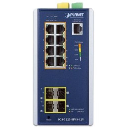 Planet IGS-5225-8P4S-12V průmyslový L3 switch, 8x1Gb, 2x1Gb SFP, 2x2.5Gb SFP, 8x PoE 802.3at 240W, 12-54VDC, -40~75°C