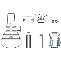 Ubiquiti UISP Horn - horn anténa, 5-6 GHz, zisk 19,5 dBi, úhel 30°, pro Wave MLO5, airFiber 5XHD, Rocket LTU/ AC Prism