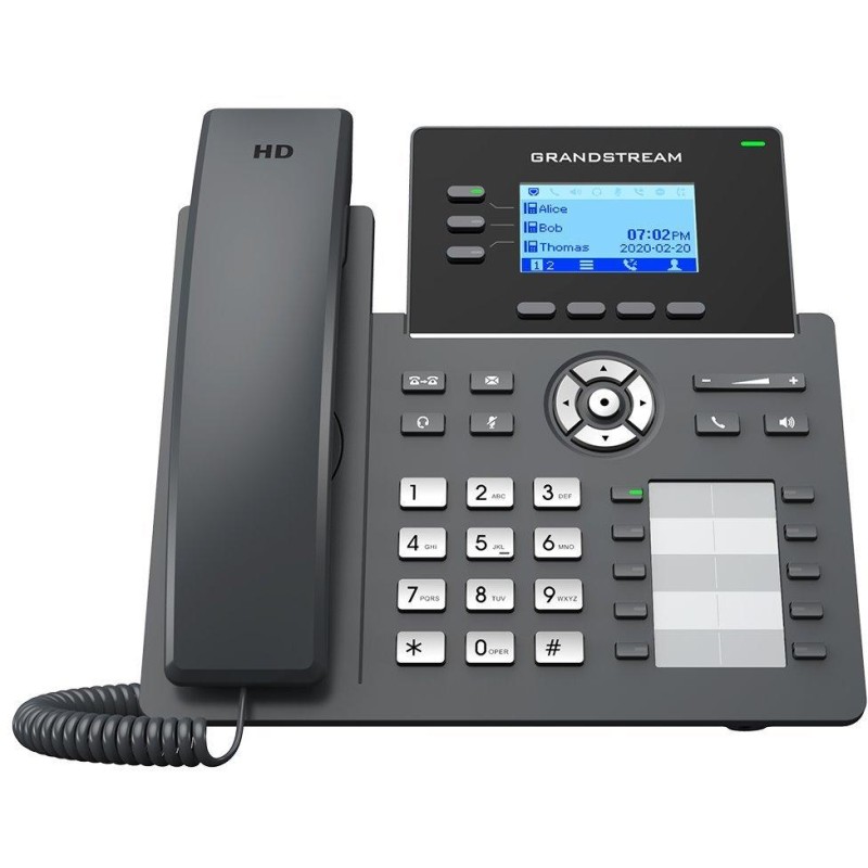 Grandstream GRP2604P/ VoIP telefon/ 2,48" podsvícený grafický display/ 6x SIP/ 2x LAN/ PoE/ GDMS