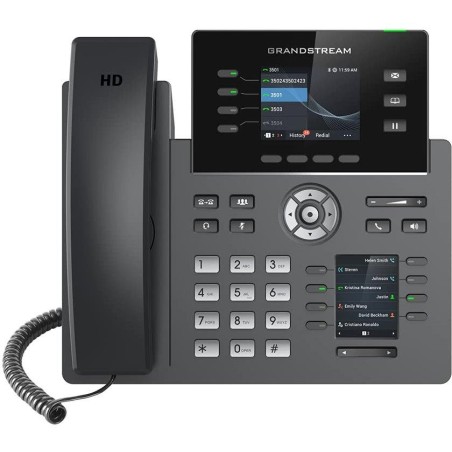 Grandstream GRP2614 VoIP telefon, 4x SIP, barevný 2,8" displej, 2x Gbps RJ45, PoE, WiFi, BT,