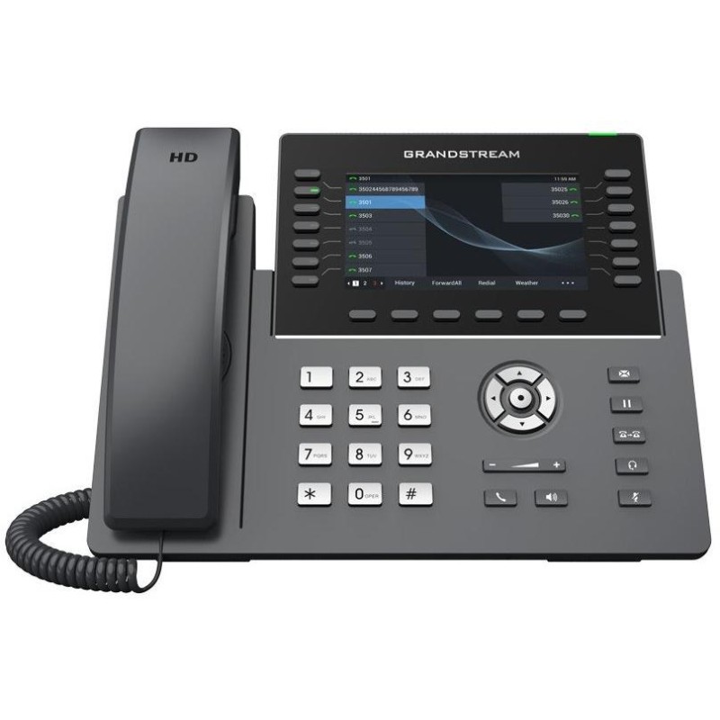 Grandstream GRP2650 VoIP telefon, 6x SIP, barevný 5" displej, 2x Gbps RJ45, PoE, DualBand WiFi, BT, 1x USB
