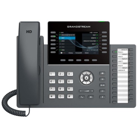 Grandstream GRP2636 VoIP telefon, 6x SIP, barevný 4,3" displej, 2x Gbps RJ45, PoE, DualBand WiFi, BT, 1x USB