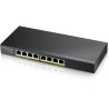 ZyXEL GS1915-8EP, 8-port GbE PoE Smart hybridný režim Switch, standalone alebo NebulaFlex Cloud, 60W 802.3at, desktop, fanless