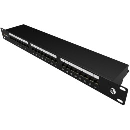 Solarix Patch panel 24 x RJ45 CAT5E STP černý 1U SX24-5E-STP-BK-N