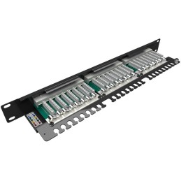 Solarix Patch panel 24 x RJ45 CAT5E STP černý 1U SX24-5E-STP-BK-N