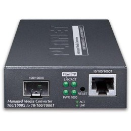 Planet GT-915A konvertor 10/100/1000 Base-T / miniGBIC SFP, Web mng., OAM, SNMP, LFP/LLCF