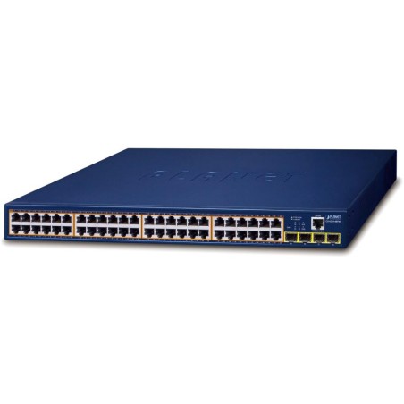 Planet GS-4210-48P4S L2 switch, 48x1Gb, 4x1Gb SFP, 48x PoE 802.3at 600W, QoS