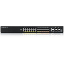 ZyXEL XGS2220-30HP, L3 Access Switch, 400W PoE, 16xPoE+/10xPoE++, 24x1G RJ45 2x10mG RJ45, 4x10G SFP+ Uplink, incl. 1 yr