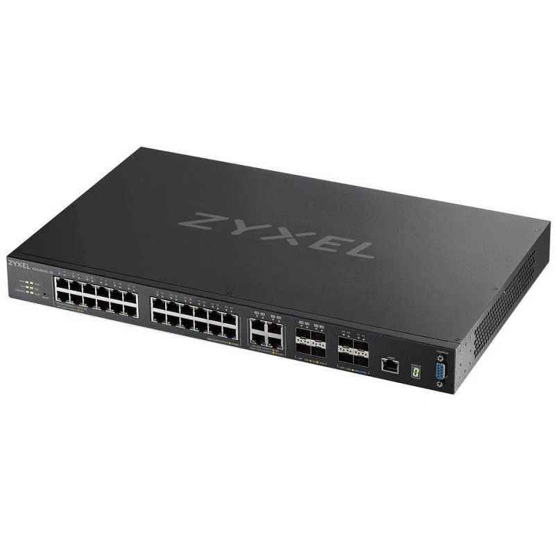 ZyXEL XGS4600-32 L3 Managed Switch, 28 port Gig, 4 dual pers. and 4x 10G SFP+, stackable, dual PSU