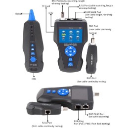 XtendLan Tester kabelů s LCD, Cat5, Cat6, Cat7, UTP/STP, BNC test PoE, Ping, hledačka/sonda