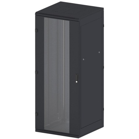 Triton 19" rozvaděč stojanový 47U/600x600, typ RT, nosnost 1200kg, skleněné dveře, RAL9005, černý