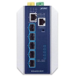 Planet IGS-6325-5X1T průmyslový L3 switch, 1x10Gb, 5x10Gb SFP+, 9-48VDC, -40~75°C, IP30, fanless