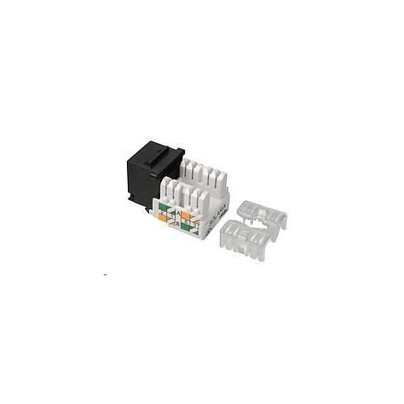 Solarix Zarezávací keystone CAT5E UTP RJ45 čierny svorkovnica 90°