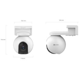 EZVIZ IP kamera EB8 4G/ PTZ/ 4G LTE/ 3Mpix/ krytí IP65/ objektiv 4mm/ H.265/ IR přísvit až 15m/ baterie/ bílá