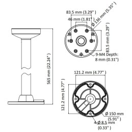 HIKVISION držák pro kameru DS-1471ZJ-135/ kompatibilní s kamerami serie D6xx