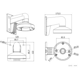 HIKVISION držák pro kameru DS-1272ZJ-120/ D7xx/ HiLook D1xxHA-LU