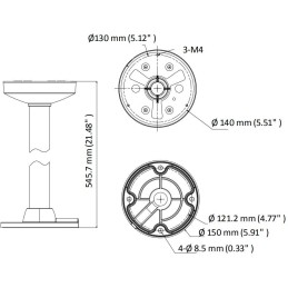 HIKVISION držák pro kameru DS-1271ZJ-140-DM45/ kompatibilní s kamerami serie D3xx